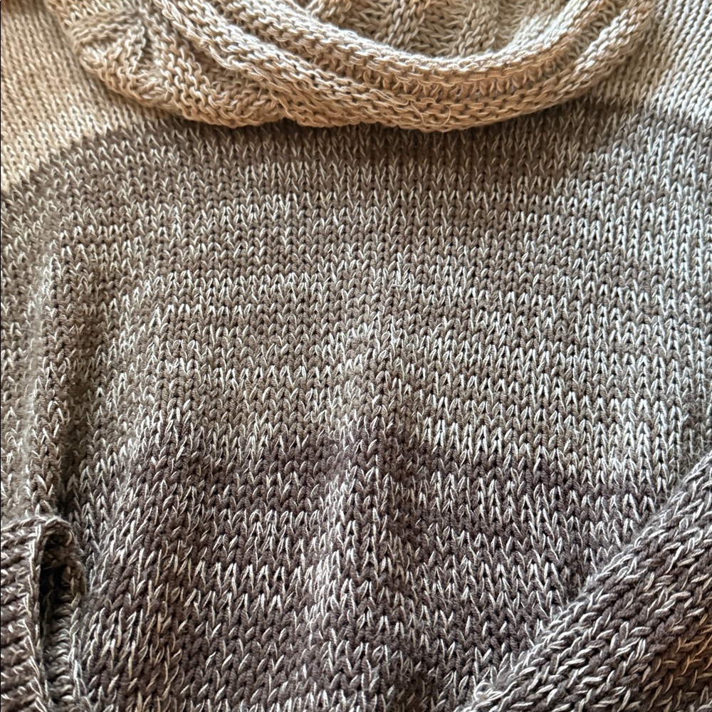 Wooden Ships Cream and Brown Cowl Neck Sweater - Picture 2 of 5